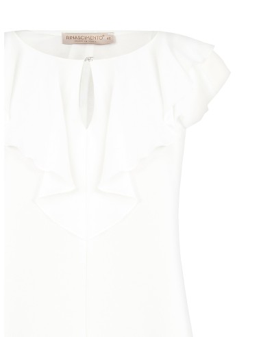 Blusa Acinturada Em Georgette Com Botão Joia Rinascimento Curvy