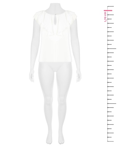 Blusa acinturada em georgette com botão joia Rinascimento Curvy