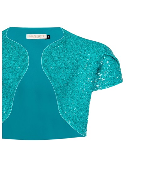 Bolero Curvy para os Ombros Coberto de Lantejoulas Rinascimento Curvy