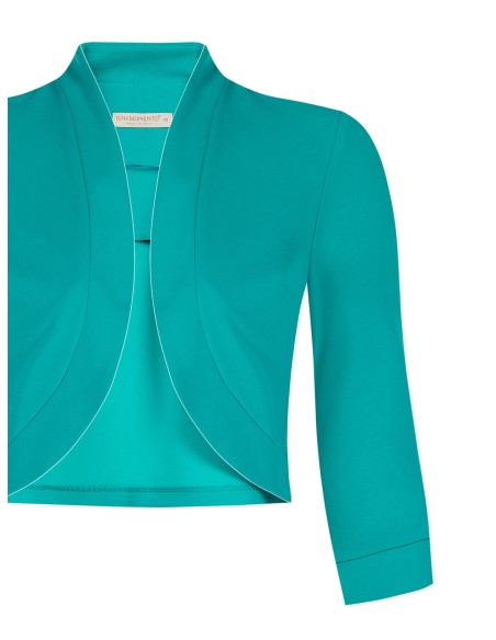 Bolero Cobertura Para Ombros Curvy Aberto Em Scuba Crepe Rinascimento Curvy