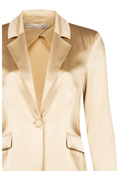Blazer Ajustado de 1 Botão em Cetim Rinascimento Curvy
