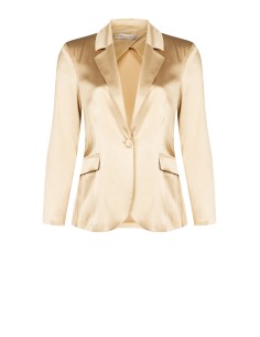 Blazer cinturado de 1 botão em cetim Rinascimento Curvy