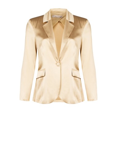 Blazer cinturado de 1 botão em cetim Rinascimento Curvy