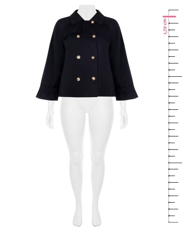 Casaco Curto Amplo Estilo Trench Rinascimento Curvy