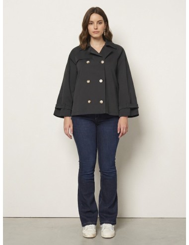 Casaco Curto Amplo Estilo Trench Rinascimento Curvy