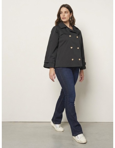 Casaco Curto Amplo Estilo Trench Rinascimento Curvy