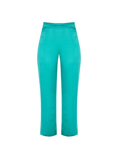 Calças Curvy em cetim na frente e viscose atrás Rinascimento Curvy