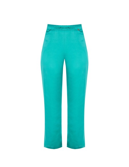 Calças Curvy em cetim na frente e viscose atrás Rinascimento Curvy