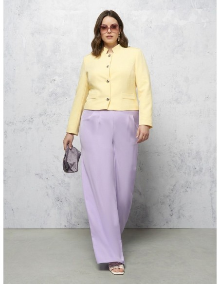 Calças Curvy Palazzo em Tecido Técnico com Elástico Rinascimento Curvy