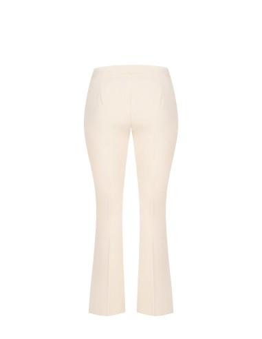 Calças Boca de Sino em Tecido Técnico com Fecho Lateral Rinascimento Curvy