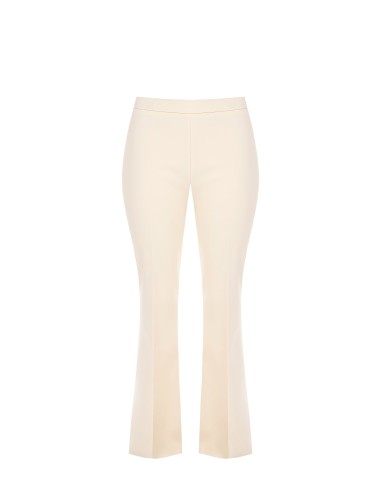 Calças Boca de Sino em Tecido Técnico com Fecho Lateral Rinascimento Curvy