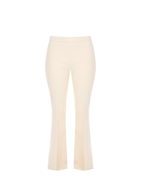 Calças Boca de Sino em Tecido Técnico com Fecho Lateral Rinascimento Curvy