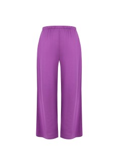 Calças Palazzo em mistura de viscose com efeito ligeiramente amassado Rinascimento Curvy 2