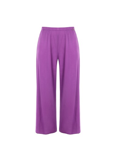 Calças Palazzo em mistura de viscose com efeito ligeiramente amassado Rinascimento Curvy