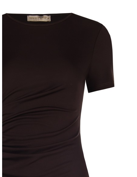 Blusa Scatoletta elástica com drapeado lateral Rinascimento