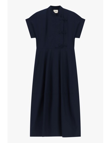 Vestido Longo Com Mangas Curtas E Fecho Com Nós Dixie