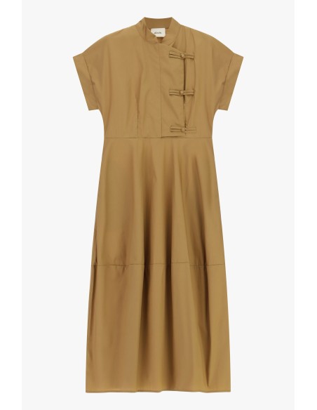 Vestido Longo com Mangas Curtas e Fecho com Laços Dixie