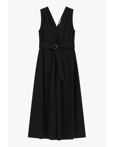 Vestido midi sem mangas com cinto e decote em V Dixie