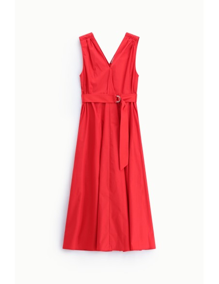Vestido Midi Sem Mangas Com Cinto E Decote Em V Dixie
