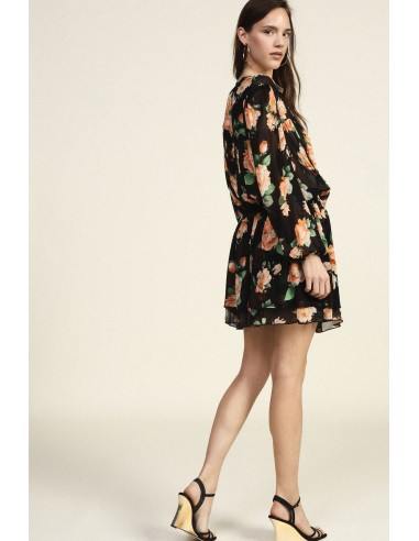 Vestido Curto Estampado Floral Franzido Com Laços Dixie