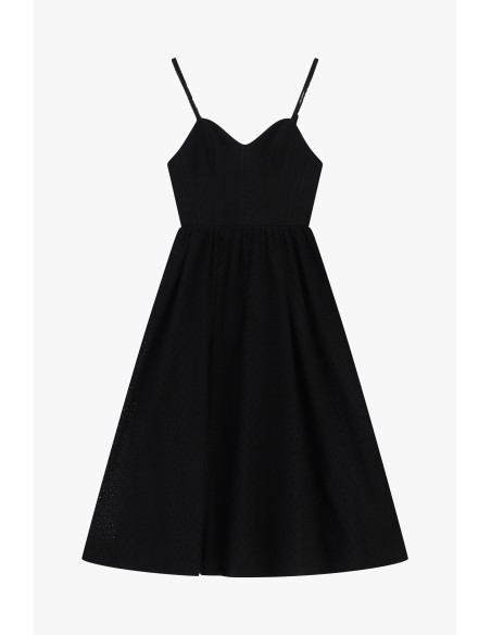 Vestido Midi Com Alças Finas E Corte Evasê Dixie