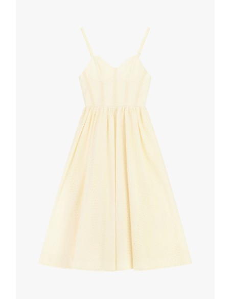 Vestido Midi com Alças Finas e Corte Evasê Dixie