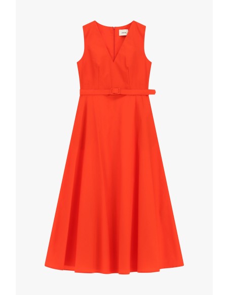 Vestido Midi Sem Mangas Com Cinto Coordenado Dixie