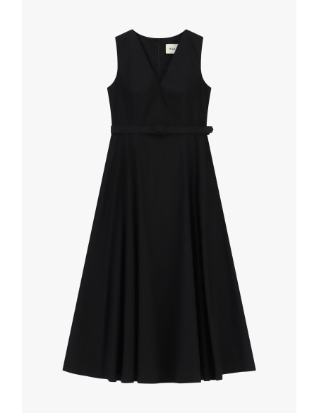 Vestido Midi Evasê Com Cinto na Cintura Dixie