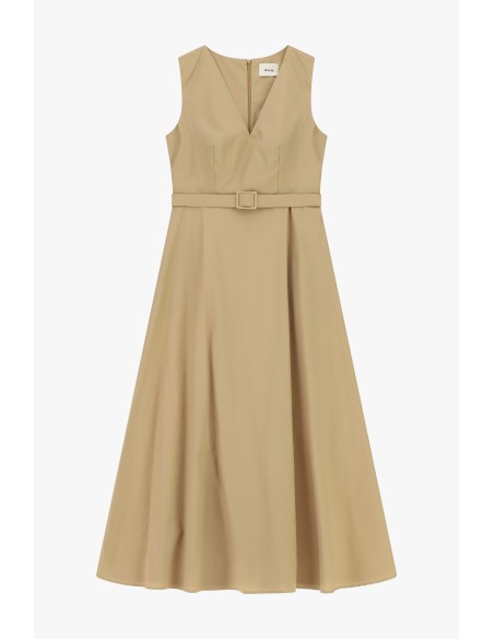 Vestido Midi Evasado Com Cinto À Cintura Dixie