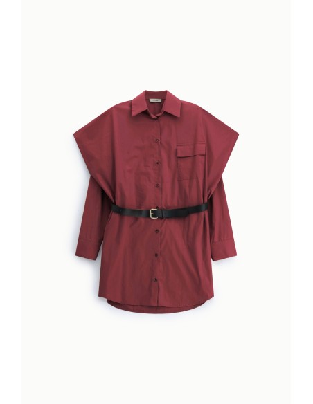 Vestido-camisa oversize com cinto e bolso Dixie