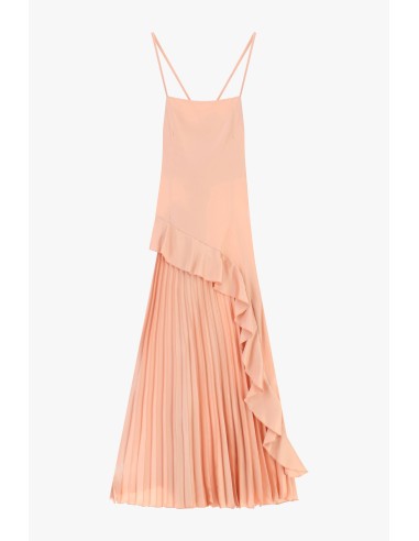 Vestido Longo Plissado Com Alças Finas Dixie