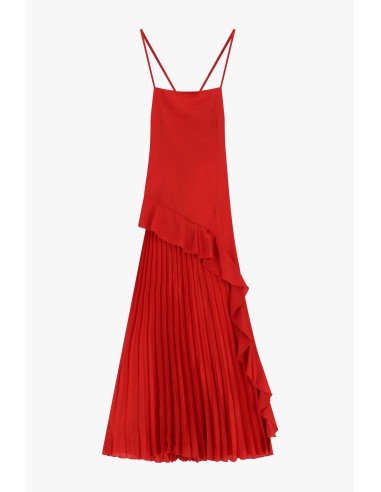 Vestido Longo Plissê Com Alças Finas Dixie