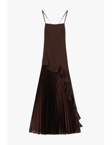 Vestido Comprido Plissado com Alças Finas Dixie