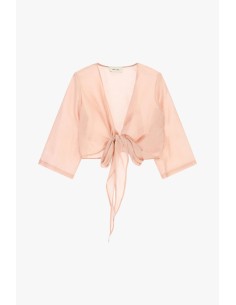 Blusa com nó frontal e mangas 3/4 Dixie 2