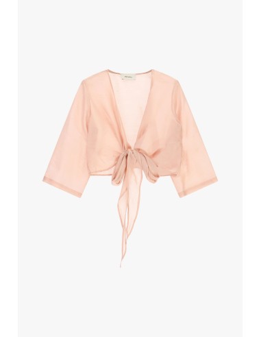 Blusa com nó frontal e mangas 3/4 Dixie
