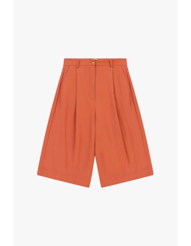 Calções Bermuda Cintura Alta Pences Bolsos Laterais Dixie