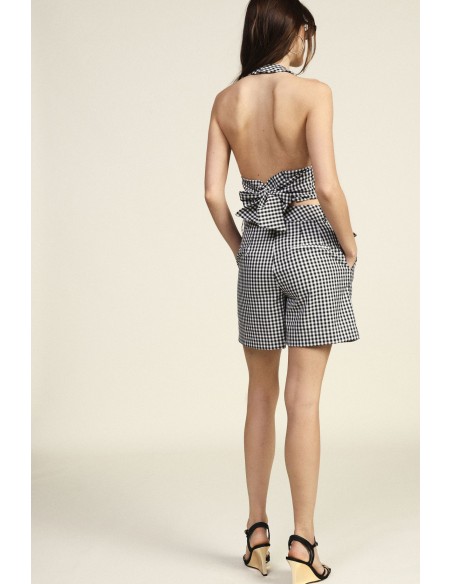 Shorts Xadrez Corte Regular Cintura Média Dixie