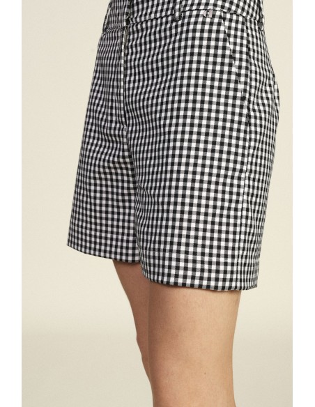 Shorts aos Quadrados Ajuste Regular Cintura Média Dixie