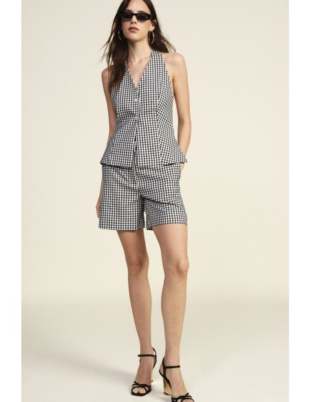 Shorts com padrão de quadrados Corte Regular Cintura Média Dixie