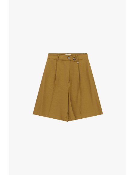Shorts de cintura alta com pences e botão duplo Dixie