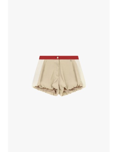 Shorts Hot Pants com cintura contrastante e fundo franzido Dixie