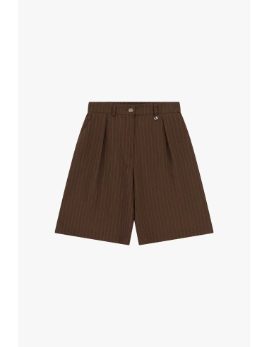 Shorts Às Riscas Com Pinças E Bolsos Laterais Dixie