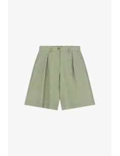 Shorts Às Riscas Com Pinças E Bolsos Laterais Dixie