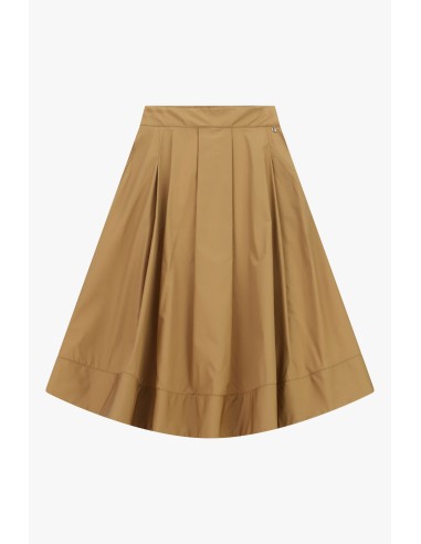 Saia midi rodada com pregas de alfaiataria Dixie
