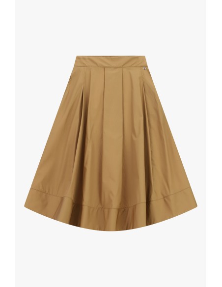 Saia midi rodada com pregas de alfaiataria Dixie
