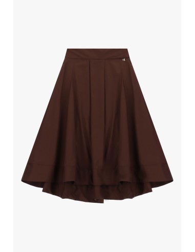 Saia midi rodada com pregas de alfaiataria Dixie