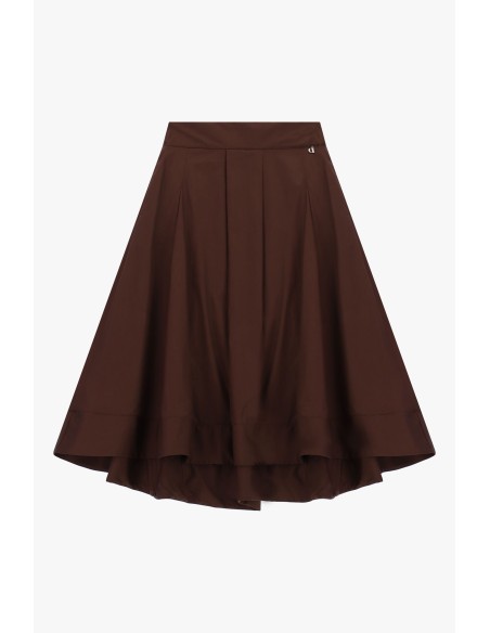 Saia midi rodada com pregas de alfaiataria Dixie