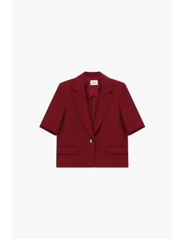 Blazer curto mangas curtas com bolsos Dixie