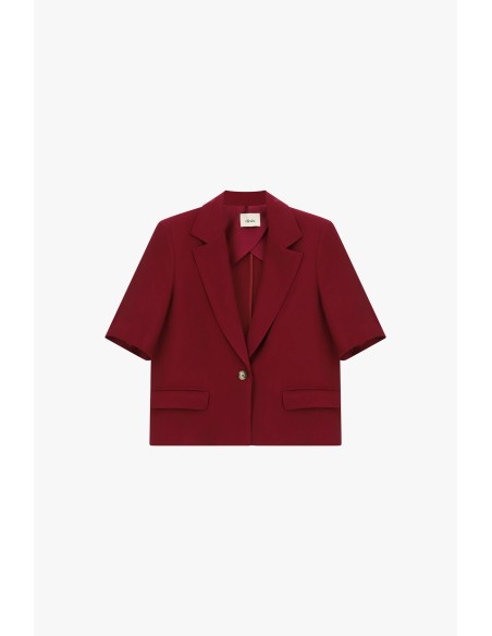 Blazer curto mangas curtas com bolsos Dixie