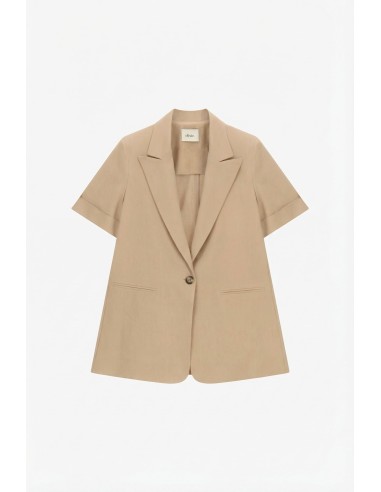Blazer de manga curta, de um só peito, com bolsos embutidos Dixie